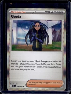 Geeta SV03: Pokémon Llamas de Obsidiana #188/197 Holo Raro Casi Nuevo+ - Imagen 1 de 2