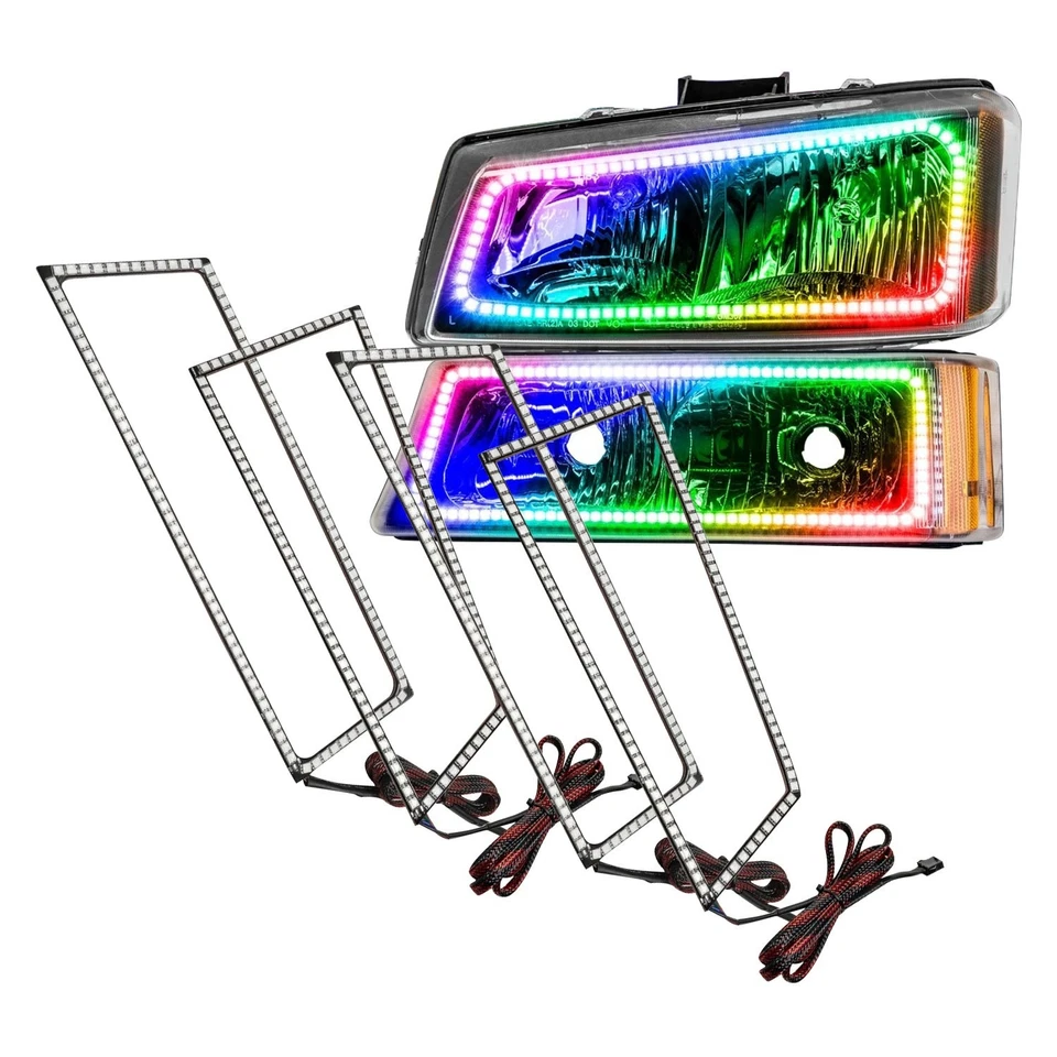 Oracle Square ColorSHIFT Halo Lights Kit For Chevrolet Silverado 2003-2006 Foto 1 de 3