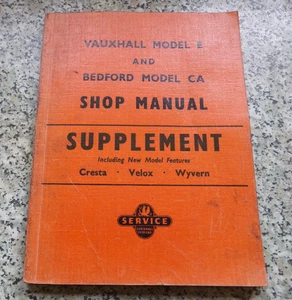 Vauxhall Cresta, Velox & Wyvern, Bedford CA, 1952-55, workshop manual supplement - Picture 1 of 16
