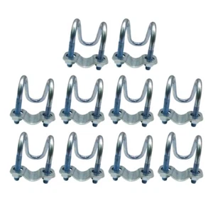 10Pcs Crosses Pipe Clamp Double Screw Bolt Horizontal Vertical Connector - Picture 1 of 8