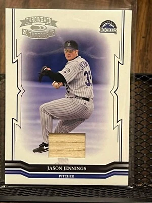 JASON JENNINGS 2005 DONRUSS "THROWBACK THREADS" GAME-USED BAT PATCH RELIC /250!! - Image 1 of 2
