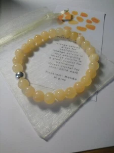 Reiki Infused 8mm Calcite Elasticated Bracelet Various Sizes - Picture 1 of 5