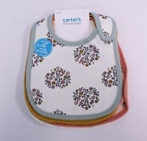 Carter's Baby Girl's 4-Pack Floral Teething Bibs KJ8 Multicolor One Size NWT