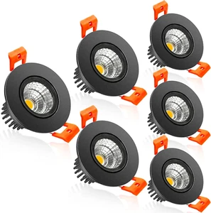 2 Inch LED Recessed Ceiling Light, 3W Dimmable, Warm White 3000K, 6 Pack - Picture 1 of 12