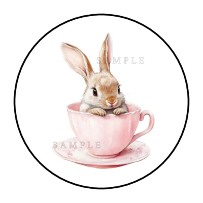 Easter Bunny stickers labels tags envelope seals - Image 1 of 2