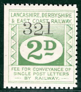 GB LD&ECR Railway Letter Stamp 2d Lancs Derbys East Coast Mint MNH GR2WHITE71 - Picture 1 of 6