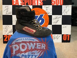 Simpson Racing Race Shoes Black High Top Richard Petty Signed Autographed Size 7