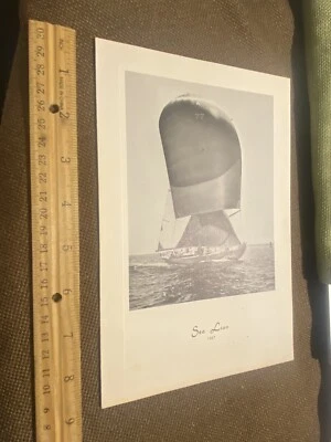 Tarjeta estacionaria Cutter Sea Lion 1967 con mensaje de Navidad y Año Nuevo Foto 1 de 4