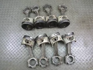86-89 MERCEDES W126 5.6 M117 117.968 SET OF 8 ENGINE PISTON W CONNECTING ROD OEM - Picture 1 of 24