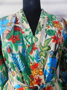 Indian Handmade Vintage Kimono Frida Print Cotton Bath Robes Maxi Night Gown - Picture 1 of 4