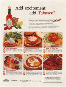 Print Ad Tabasco Sauce 1961 Recipes Full Page Large Magazine 13.5"x10.5" - Picture 1 of 1