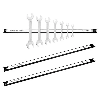 NAVARIS Set Of 3 Magnetic Tool Holder Rack 24 Inch Heavy Duty Garage Wall Holder Strip F