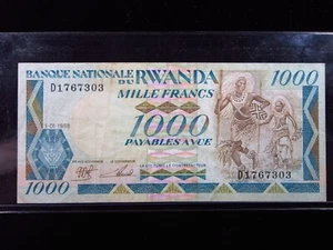 Rwanda 1000 Francs Amafranga 1988 Banque Nationale World Banknotes Money h7303 - Picture 1 of 3