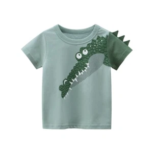 Alligator Short Sleeve T-Shirt Kids Clothing Boys Girls Children Tops Summer - Picture 1 of 5