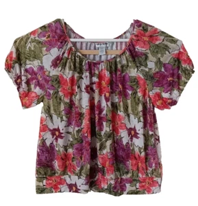 Cathy Daniels Damen Shirt 1X Lila Blumenmuster Kurzarm Rundhals - Bild 1 von 16