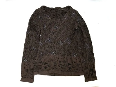 HaaT - ISSEY MIYAKE Floral Sweater / Brown Cotton & Polyester / Size 2 Women's - Image 1 of 4