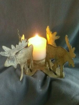 Adirondack Decor, Moose Candle Holder,  Metal Art. Great for camp, outdoor patio - Image 1 of 4