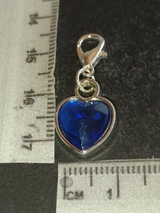 Charms Anhänger Herz Mit Glitzerstein Dunkel Blau 788 - Bild 1 von 2