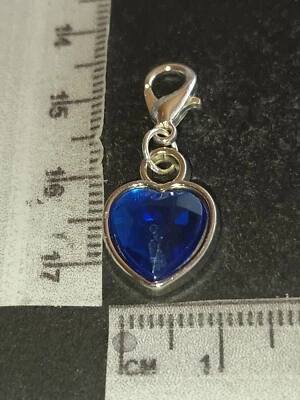 Charms Anhänger Herz Mit Glitzerstein Dunkel Blau 788 - Bild 1 von 2