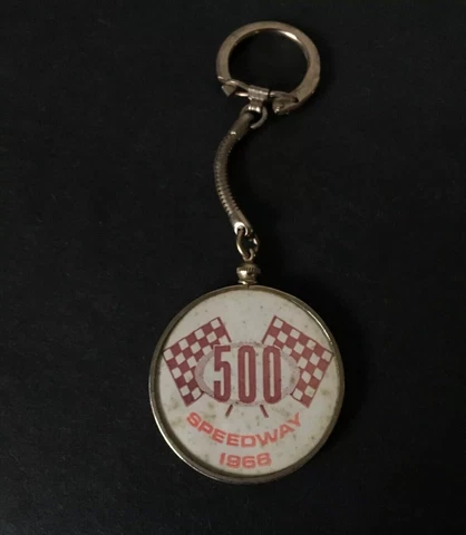 Vintage Keychain INDY 500 SPEEDWAY 1968 Rare w/Indiana Sesquicentennial Medal  Cover