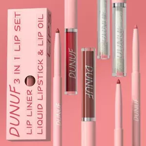 Juego de brillo de labios 3 en 1 delineador de labios y color de labios y aceite de labios color de labios 3 piezas/conjuntos B RFT - Imagen 1 de 35