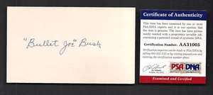 Bullet Joe Bush Autographed 3x5-PSA/DNA COA-Baseball Pitcher-1923 Yankees D-1974 - Picture 1 of 2