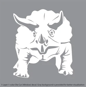 Dinosaur - Triceratops #1 - Jurassic Period - 4-21" wide - Vinyl Die Cut Decal - Picture 1 of 23