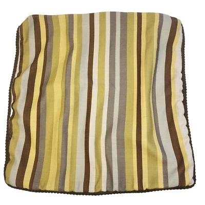 Vintage MCM Striped Square Throw Pillow Textured Soft Underside and Zipper Close - Image 1 of 4