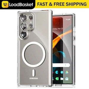 Shockproof Clear MagSafe Case For Samsung S25 S24 S23 S22 S21 Plus Ultra FE 5G - Picture 1 of 11