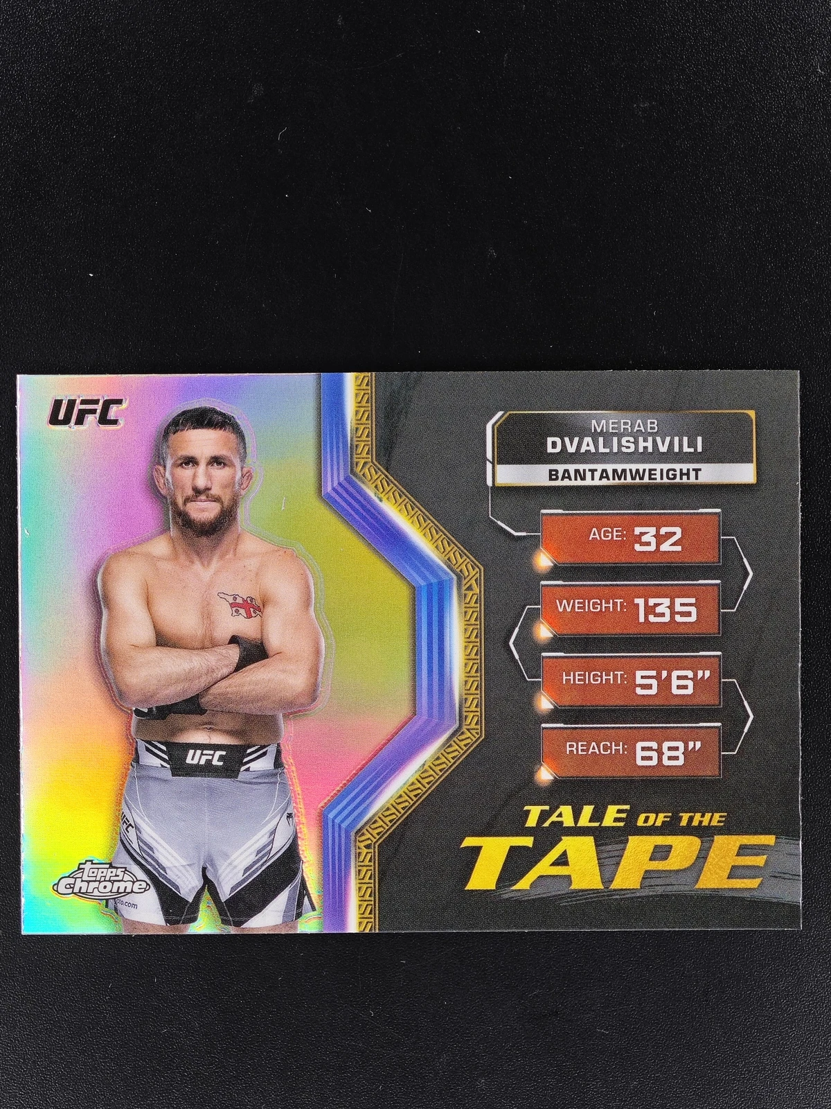 2024 Topps Chrome UFC Merab Dvalishvili Tale of the Tape Refractor MDJ1Y