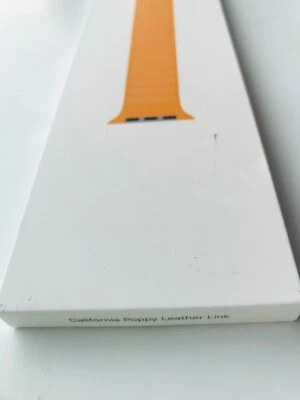 NEW Original Apple Watch Leather Link 44mm 45MM 46MM 49MM California Poppy SM - Image 1 of 4