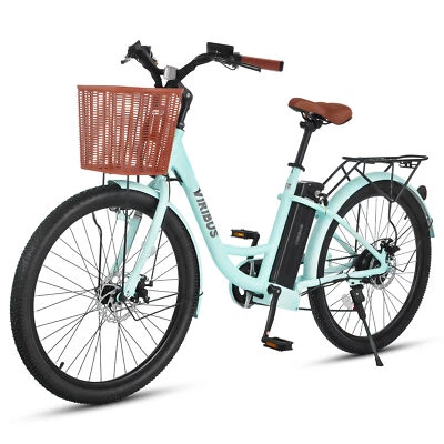 Bicicleta Eléctrica VIRIBUS 26" Bicicleta Eléctrica 7 Velocidades 468Wh Batería Peso Ligero para Mujeres Hombres Foto 1 de 4