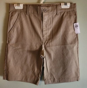 Old Navy Boys 12 PLUS Twill Straight At Knee Uniform Shorts Khaki Beige #31823 - Picture 1 of 4