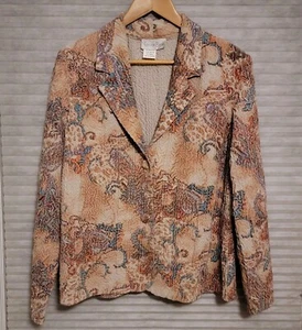 VTG Cocoon Bay Blazer Jacket Women Large/XL Textured Art to Wear Lagenlook Artsy - Picture 1 of 10