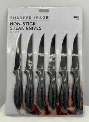 Conjunto de 6 facas antiaderentes para bife Sharper Image - NOVO na embalagem! - Imagem 1 de 2