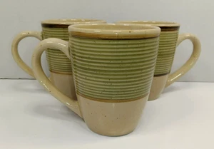 Juego de 3 tazas de café Retreat Green de Gibson anillos en relieve borde marrón - Imagen 1 de 12
