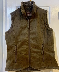 Cripple Creek Mens Vest Brown Suede Like Thick Made Lined Zip Up XL Cowboy Rodeo - Picture 1 of 10
