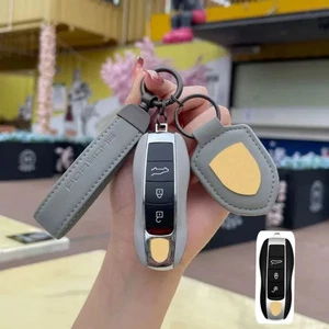 New for Porsche 718 Cayenne Panamera Leather Key Fob Case Cover - Picture 1 of 2