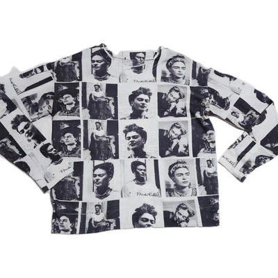 Sudadera Frida Kahlo Portaits Mediana M Mujer AOP Flores Estampado Artístico Top Foto 1 de 4