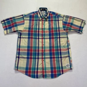 Camisa De Colección Gant Salada Perro Para Hombres Mediana A Cuadros Manga Corta Madrás Preppy Años 90 - Imagen 1 de 10