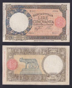 Banconota Italia 50 lire Lupetta 24.1.1942 P.-57 BB/VF - Picture 1 of 1