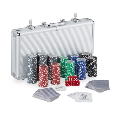 Valigetta poker con 300 chips Contenitore per fiches Valigia da gioco 4,4 kg - Immagine 1 di 4