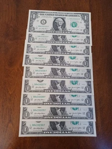 ONE DOLLAR BILLS CONSECUTIVE NUMBERS UNCIRCULATED BILLS 9 BILLS 2021 - LOT # 8 - Picture 1 of 5