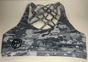 Sujetador Deportivo Born Primitive Talla Pequeña Azul/Gris Cuadrado Camuflaje CrossFit Yoga - Imagen 1 de 3