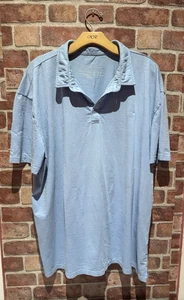 Richtig gebundenes Poloshirt Herren Übergröße 2XL Herren Pastellblau 100% Baumwolle weich - Bild 1 von 6