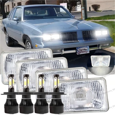 Faros LED de haz alto/bajo DRL para Oldsmobile Cutlass Supreme 1976-1988 4X 4x6" Foto 1 de 4
