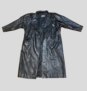 Trenchcoat Diana Marco Vintage schwarz Leder 90er XXL - Bild 1 von 3