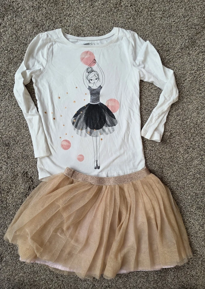 Crazy 8 Size 7/8 Tulle Skirt Set Ballerina Long Sleeve  - Image 1 of 4
