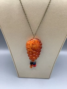 Grape Amber Pendant Necklace  - Picture 1 of 6
