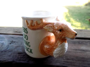 DEER HUNTER COFFEE MUG "Will Do Anything for a Buck" 8 point buck GIFT NOS 1992 - Picture 1 of 7